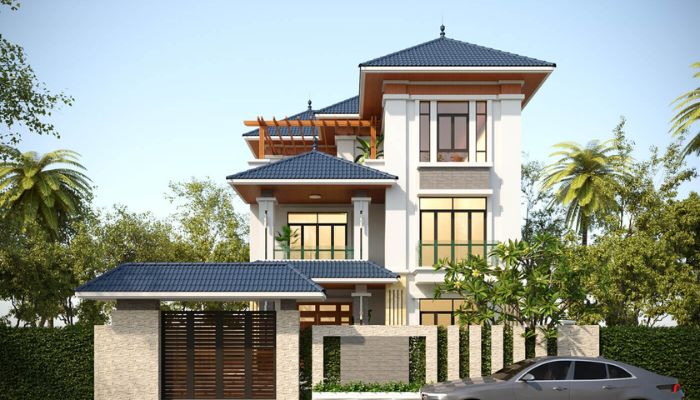 Biệt thự mặt tiền 7m mái Nhật