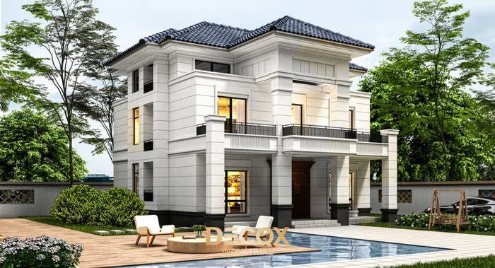 Thiết kế 1 tum giúp ngôi nhà trông cao ráo, bề thế hơn 