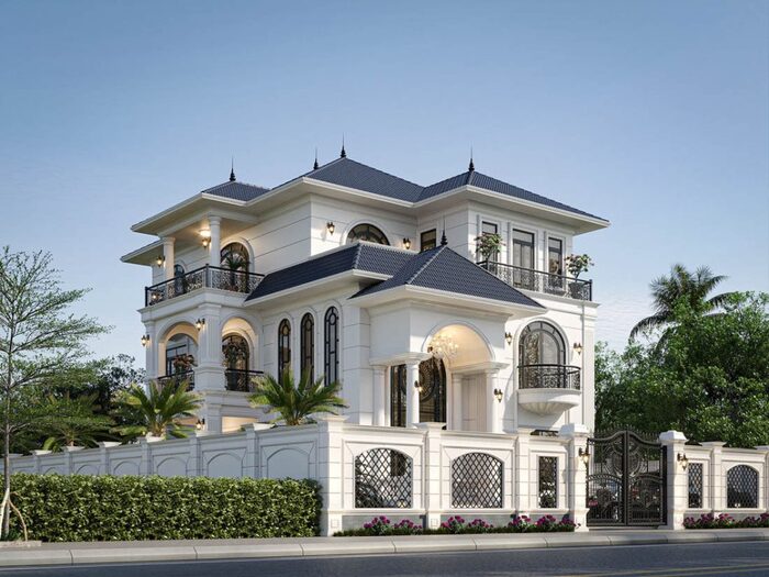 Mẫu biệt thự phố mặt tiền 6m mái Nhật ấn tượng