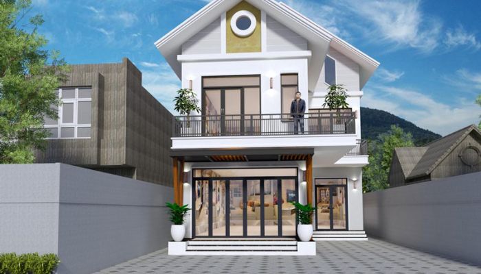 Mẫu biệt thự 2 tầng phong cách tối giản