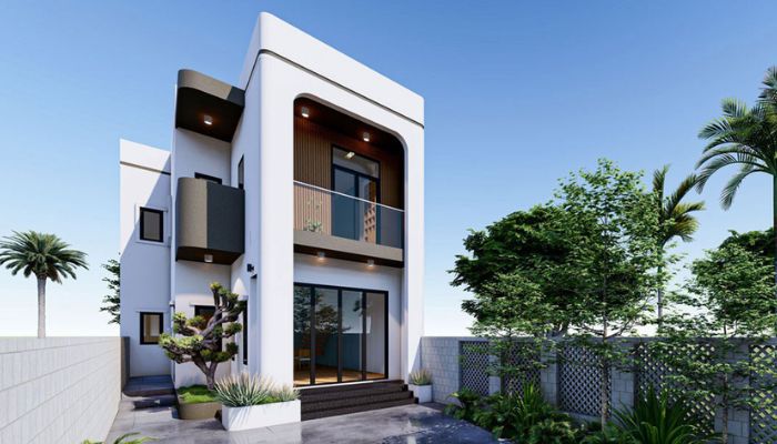 Mẫu biệt thự 70m2 chữ L