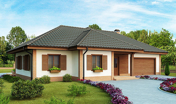 Biệt thự ở quê thiết kế hiện đại có cảnh quan sân vườn xung quanh 